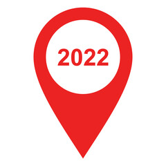 Jahr 2022 und Kartenmarkierung