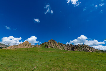 mountain landscape with blue sky