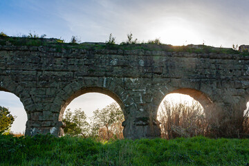 Fototapeta na wymiar Park of the Aqueducts (Parco degli Acquedotti), Rome, Italy