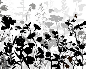 Floral silhouette background