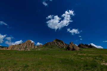 landscape with blue sky