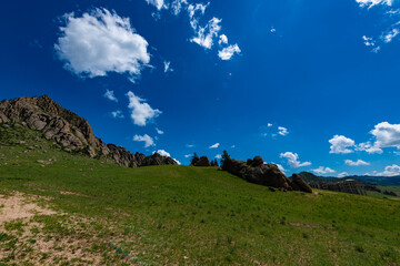 mountain landscape with blue sky