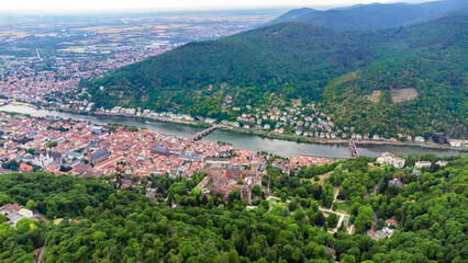 Fototapeta na wymiar Heidelberg view from the mountain