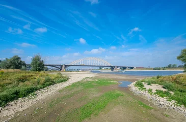 Foto auf Alu-Dibond Low water level river Waal    Lage waterstand river de Waal Nijmegen, Gelderland province, The Netherlands © Holland-PhotostockNL