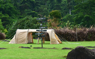 Tent camping in the midst of nature. © Diamon jewelry