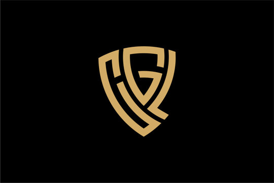 CGL creative letter shield logo design vector icon illustration
