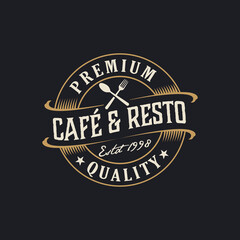 Fototapeta na wymiar vintage logo cafe and restaurant template illustration