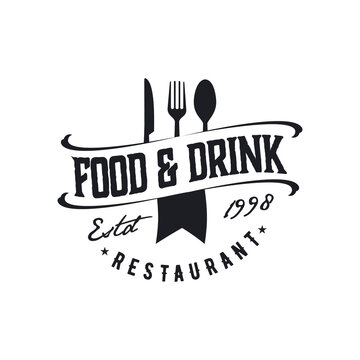 vintage logo food and drink cafe template illustration