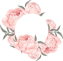 frame of peony flowers