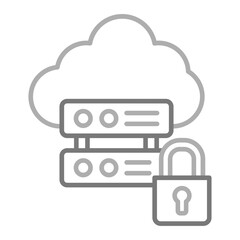Data Security Greyscale Line Icon