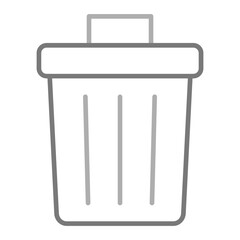 Bin Greyscale Line Icon