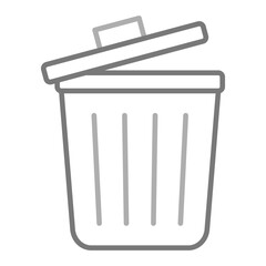 Dustbin Greyscale Line Icon