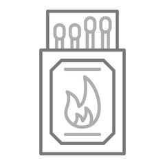 Matches Greyscale Line Icon