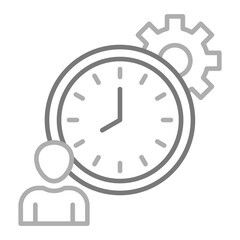 Time Management Greyscale Line Icon