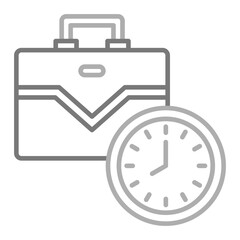 Working Hours Greyscale Line Icon
