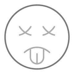 Knocked Out Greyscale Line Icon