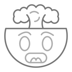 Mind Blown Greyscale Line Icon