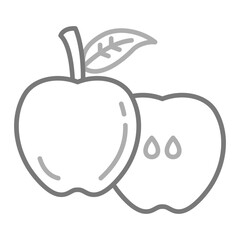 Apple Greyscale Line Icon