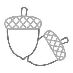 Acorn Greyscale Line Icon