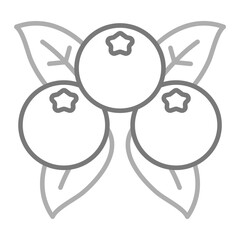 Berries Greyscale Line Icon