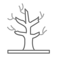 Dry Tree Greyscale Line Icon