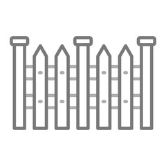 Fence Greyscale Line Icon
