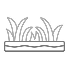 Grass Greyscale Line Icon