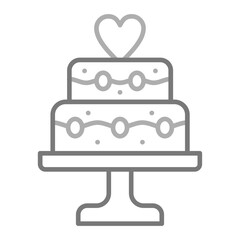 Wedding Cake Greyscale Line Icon