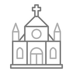 Church Greyscale Line Icon