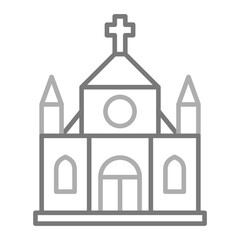 Church Greyscale Line Icon