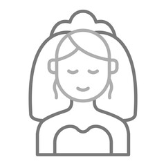 Bride Greyscale Line Icon