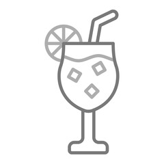 Cocktail Greyscale Line Icon