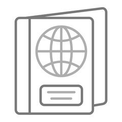 Passport Greyscale Line Icon