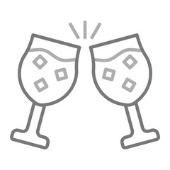 Cheers Greyscale Line Icon