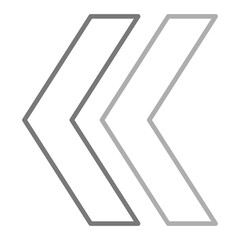Left Chevron Greyscale Line Icon