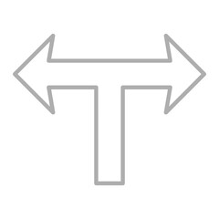 T Junction Greyscale Line Icon