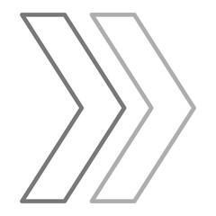 Right Chevron Greyscale Line Icon