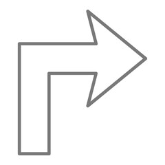 Turn Right Greyscale Line Icon