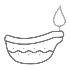 Oil Lamp Greyscale Line Icon