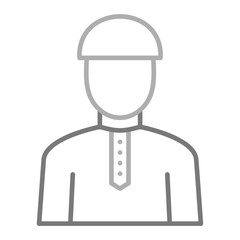 Muslim Greyscale Line Icon