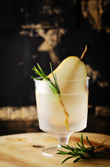 Summer fresh drink with rosemary and pear.
