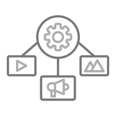 Content Management Greyscale Line Icon
