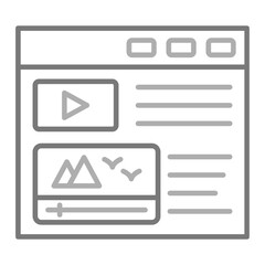 Video Content Greyscale Line Icon