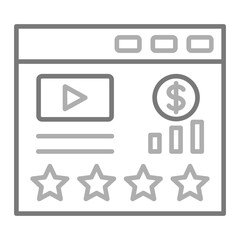 Rating Greyscale Line Icon