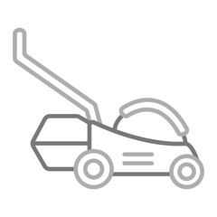 Lawn Mower Greyscale Line Icon