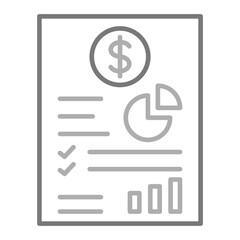 Business Report Greyscale Line Icon
