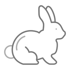 Rabbit Greyscale Line Icon