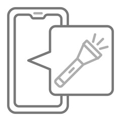Torch Greyscale Line Icon