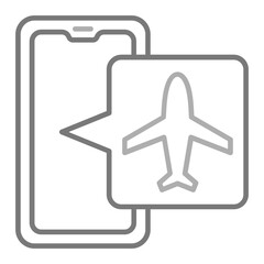 Airplane Mode Greyscale Line Icon