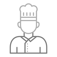 Chef Greyscale Line Icon